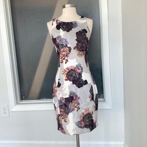 Purple floral midi dress